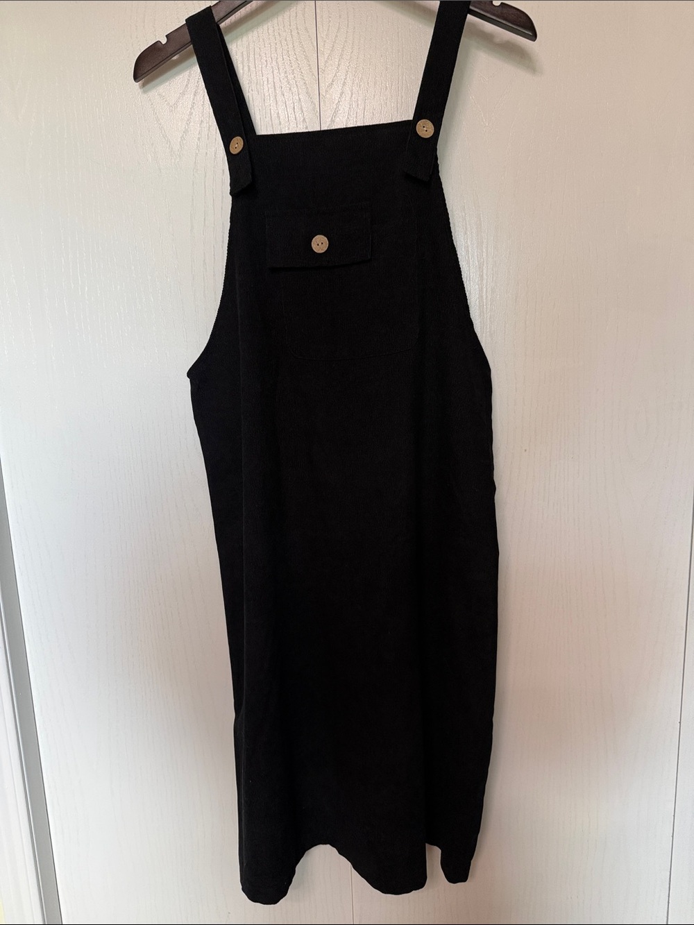 SHEIN Black Pinafore Midi Jumper Dress